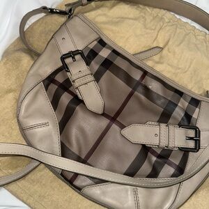 Burberry Tan and Brown Plaid Shoulder Bag